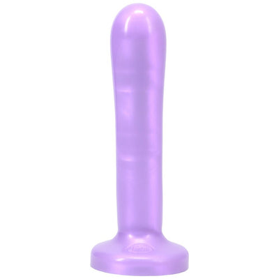 Smooth purple silicone dildo with a rounded tip and flared base, designed for comfortable beginner use.