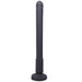 Black flexible exploration toy with rounded tip and ribbed base on a flat suction cup stand.