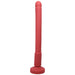 True Blood Red flexible silicone exploration tool with ribbed grip and rounded tip on flat base.