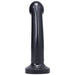 Black medium-sized silicone toy with a rounded head and flared base, designed for harness compatibility.