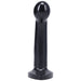 Black medium-sized silicone toy with rounded head and flat base, designed for versatile harness compatibility.
