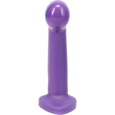 Purple silicone sport dildo with rounded tip and flat base, designed for G-spot or prostate stimulation.