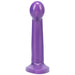 Medium-sized midnight purple silicone toy with rounded head and flat base for versatile use.