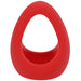 Red silicone Stirrup C-ring with a triangular open design for comfort and secure fit.