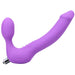 Purple silicone strapless dildo with curved shaft and bulb end, featuring a removable silver bullet vibrator.