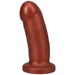 Soft copper-colored 5.5-inch flexible dildo with a wide base for safe and comfortable use.