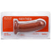Tantus They/Them 5.5 inch soft copper silicone dildo in clear packaging with orange and white label.