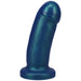 Soft flexible 5.5 inch blue-green Tantus They/them dildo with wide base for safe use