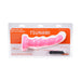 Pink wave-textured Tantus Tsunami silicone toy with removable black bullet vibrator in clear and orange packaging.