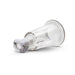 Clear Temptasia nipple pumping cylinder with 1-inch diameter and white attachment, designed for temporary engorgement.