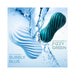 Tenga Flex Bubbly Blue and Fizzy Green strokers with spiral ribbed texture shown with water splash background.