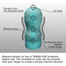 Diagram of Tenga Original Vacuum Cup Cool Edition showing air hole, squeeze zone, and smooth entry features with usage instructions.