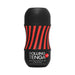 Black and red Tenga Rolling Gyro Roller Cup Hard with vacuum gyro roller compatibility and bold striped design.