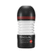Tenga Rolling Head Cup Strong male pleasure device with black and white flexible spiral design and red accent stripes.