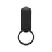 Black silicone vibrating ring with integrated control button, designed for comfort and stimulation.