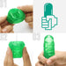 Step-by-step demonstration of using the green Tenga Uni Diamond sleeve with hands and lubricant application.