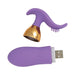 Purple silicone Beat Magic Tickler Plug with gold base and matching USB rechargeable remote control.