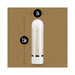 Compact white and gold bullet vibrator with decorative geometric pattern, measuring 2.5 inches long and 0.7 inches wide.