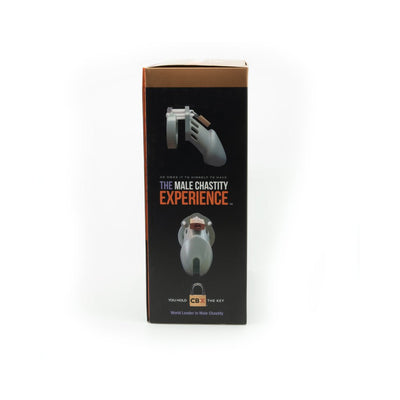 The Curve Male Chastity Device packaging box showing product images and branding on a white background.