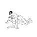 Black and white line drawing of two muscular men in an intimate pose from an adult coloring book.