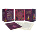 The Practical Witch’s Love Spell Deck with illustrated box, pocket guide, and sample spell cards featuring love charms and potions.
