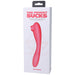 Packaging box of a pink rechargeable dual-ended silicone clitoral stimulator and G-spot vibrator by Doc Johnson.