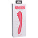 Packaging box of a pink rechargeable dual-ended silicone clitoral stimulator and G-spot vibrator by Doc Johnson.