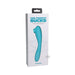 Packaging of a turquoise bendable dual-ended silicone clitoral stimulator and G-spot vibrator by Doc Johnson.