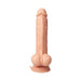 Realistic flesh-toned thrusting dildo with suction base and detailed texture for lifelike experience.