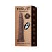 Packaging of Thruster Shaft Thrusting Dildo by FemmeFunn in brown with remote control and product features displayed.
