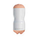 Beige realistic textured masturbator sleeve with white ergonomic outer casing by Pipedream.