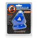 Blue Oxballs Tri-squeeze 3-ring silicone ballstretcher in retail packaging with logo and product details visible