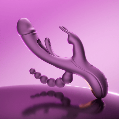 Trilux Kinky Finger Rabbit Vibrator with Anal Beads