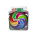 Clear plastic jar filled with assorted colorful Trustex lubricated condoms in individual packets.