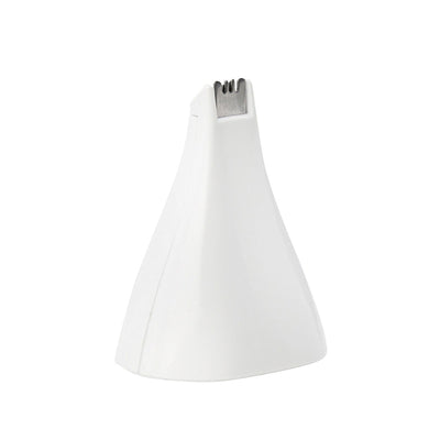 White precision trimmer attachment for Ultimate Personal Shaver Kit for women with metal blades and ergonomic design.