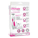 Packaging of Ultimate Personal Shaver Kit 2 Ladies showing the shaver, attachments, and features in white and pink design.