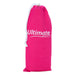 Bright pink drawstring pouch with white "Ultimate by Swan" logo for personal shaver kit storage.