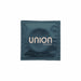 Union Standard Latex Condom in dark blue foil wrapper with minimalist branding.