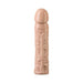 Beige 8-inch Vac-U-Lock Classic Dong attachment with textured veined design and rounded tip.