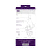 Back packaging of Vedo Diki rechargeable vibrating dildo with harness in deep purple, showing product features and specifications.
