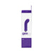 VeDO Gee Plus rechargeable indigo vibrator in sleek packaging with product image and description.