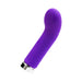 VeDO Gee Plus rechargeable indigo silicone vibe with curved shaft and rounded tip, featuring a silver base ring.