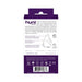 Packaging back of Vedo Huni Rechargeable Finger Vibe with product features and usage instructions in purple and white design.