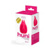 Packaging of Vedo Huni rechargeable finger vibrator in bright pink and white box with product image and features.