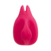 Compact pink silicone rechargeable finger vibrator with split tip and ergonomic design for targeted stimulation.