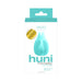 Packaging of Vedo Huni rechargeable finger vibe in turquoise with 10 vibration modes and ergonomic design.