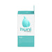 Packaging box of the Vedo Huni rechargeable finger vibrator in turquoise and white with product image and description.