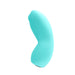 Turquoise VeDO Izzy rechargeable clitoral vibrator with smooth silicone and ergonomic curved design.