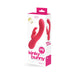 Packaging of VeDO Kinky Bunny Plus rechargeable dual vibe in foxy pink with product image and branding details.