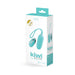 VeDO KIWI rechargeable turquoise insertable bullet vibrator with remote control shown in packaging box.